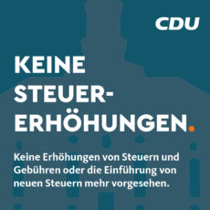 CDU begrüßt die Entscheidung der Stadtverwaltung zum Haushalt